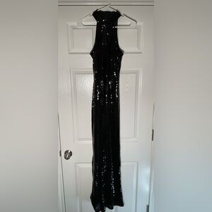Black maxi party dress